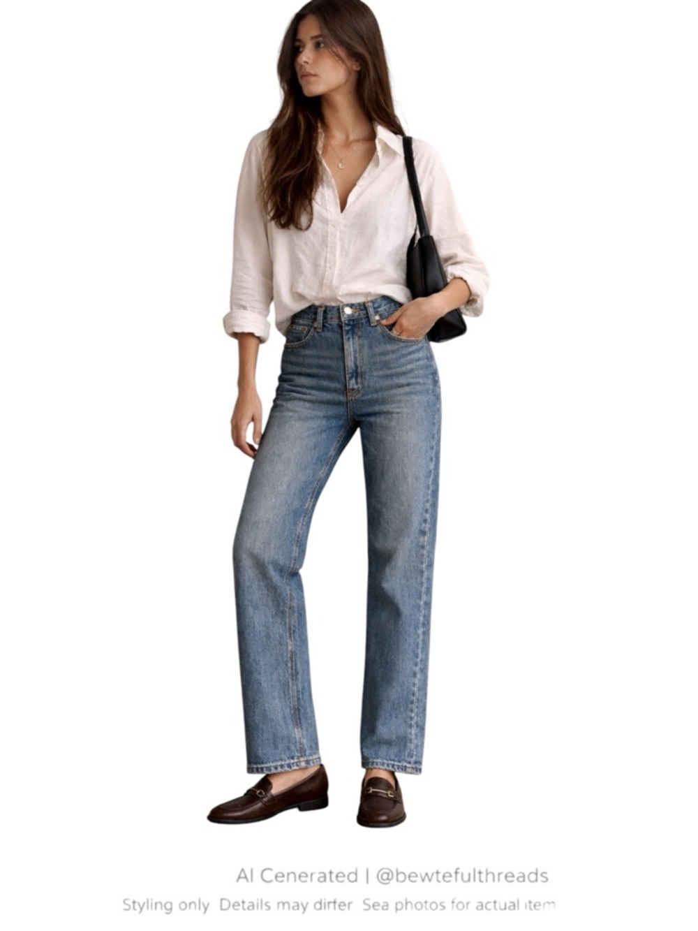 Blue Ice Vintage Korean Denim High Rise Straight Leg Jeans Old Money 90s